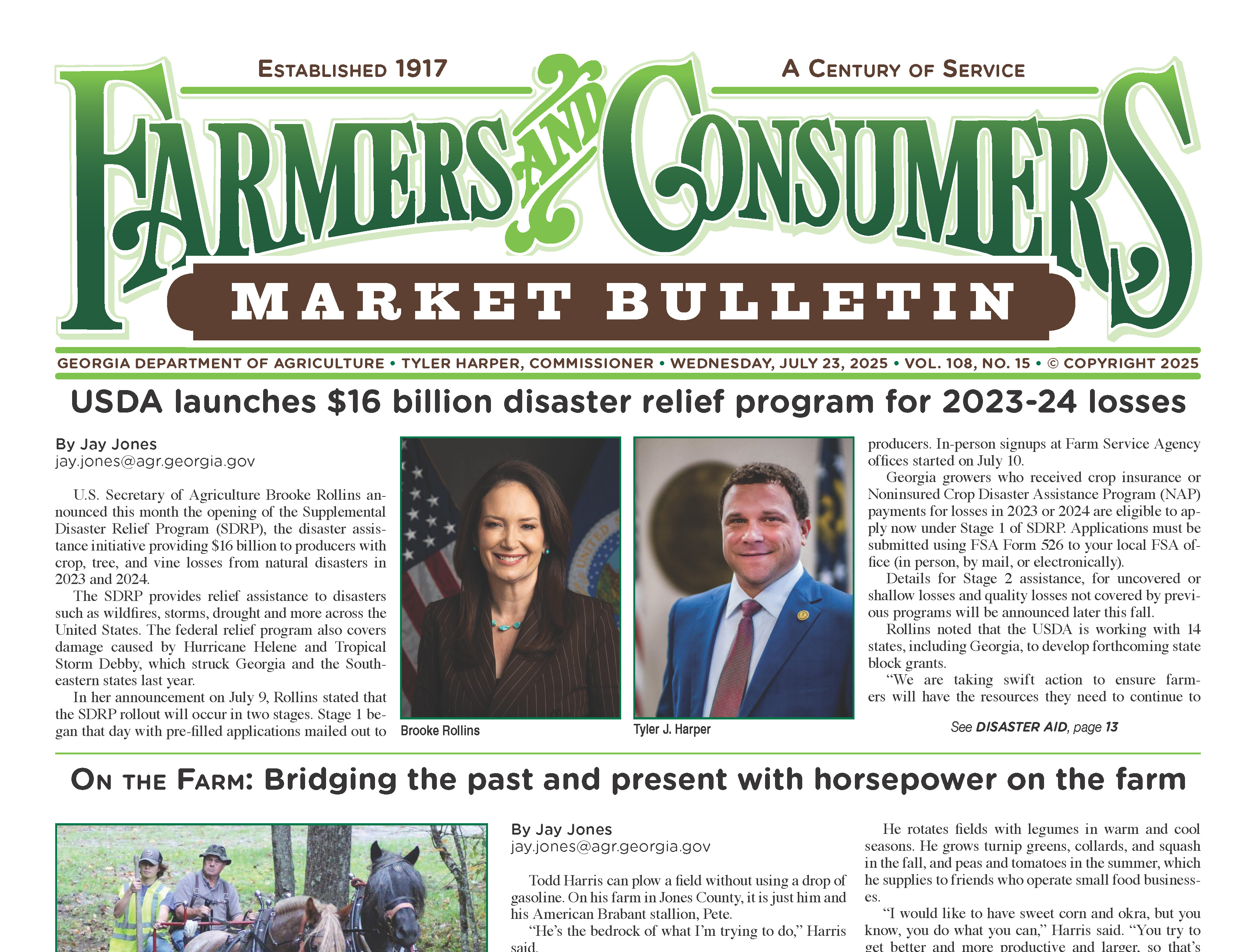 Farmers & Consumers Market Bulletin Offers Free Subscriptions to Georgia Ag Teachers Farmers & Consumers Market Bulletin Offers Free Subscriptions to Georgia Ag Teachers