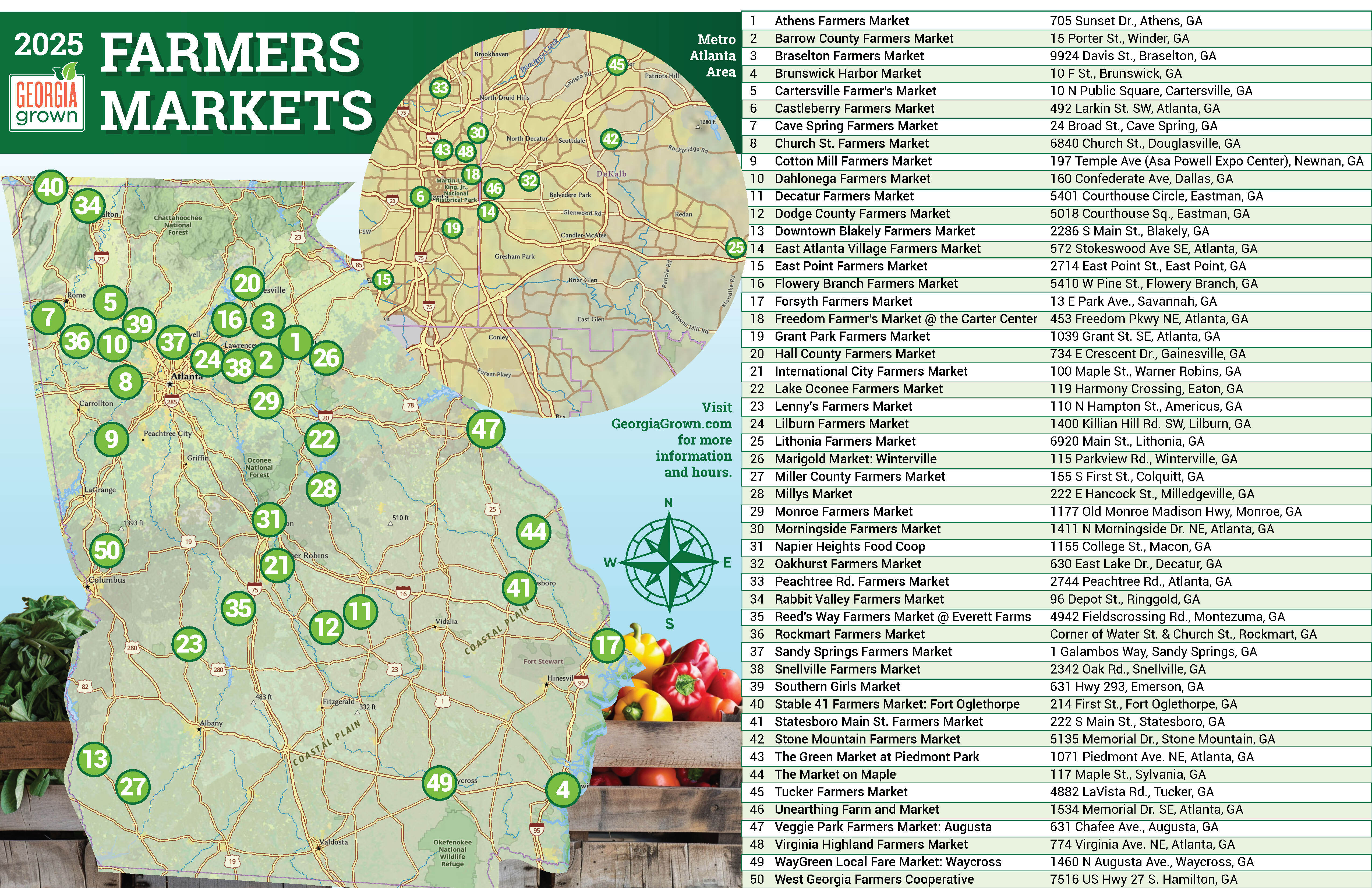 Georgia Department of Agriculture Launches Official 2025 Georgia Grown Farmers Market Map Georgia Department of Agriculture Launches Official 2025 Georgia Grown Farmers Market Map
