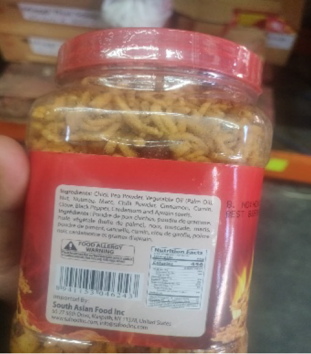 South Asian Food Inc. Issues Allergy Alert on Undeclared Peanuts in "Bengal King Jhal Chanachur "