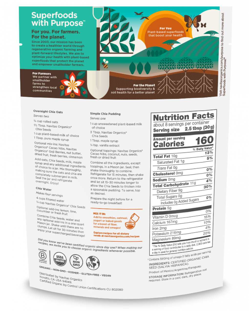 Navitas Organics Voluntarily Recalls Select Lots of 8oz Organic Chia Seeds Because of Possible Health Risk