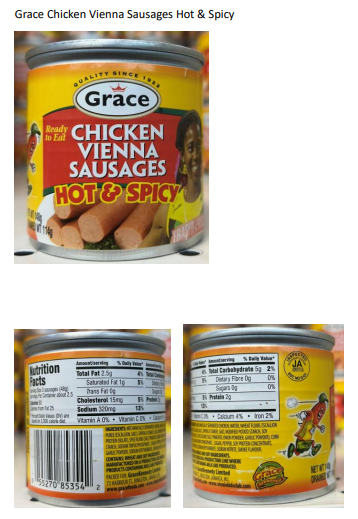 FSIS Issues Public Health Alert for Ineligible Chicken Vienna-Style Sausage Products Illegally Imported From Jamaica