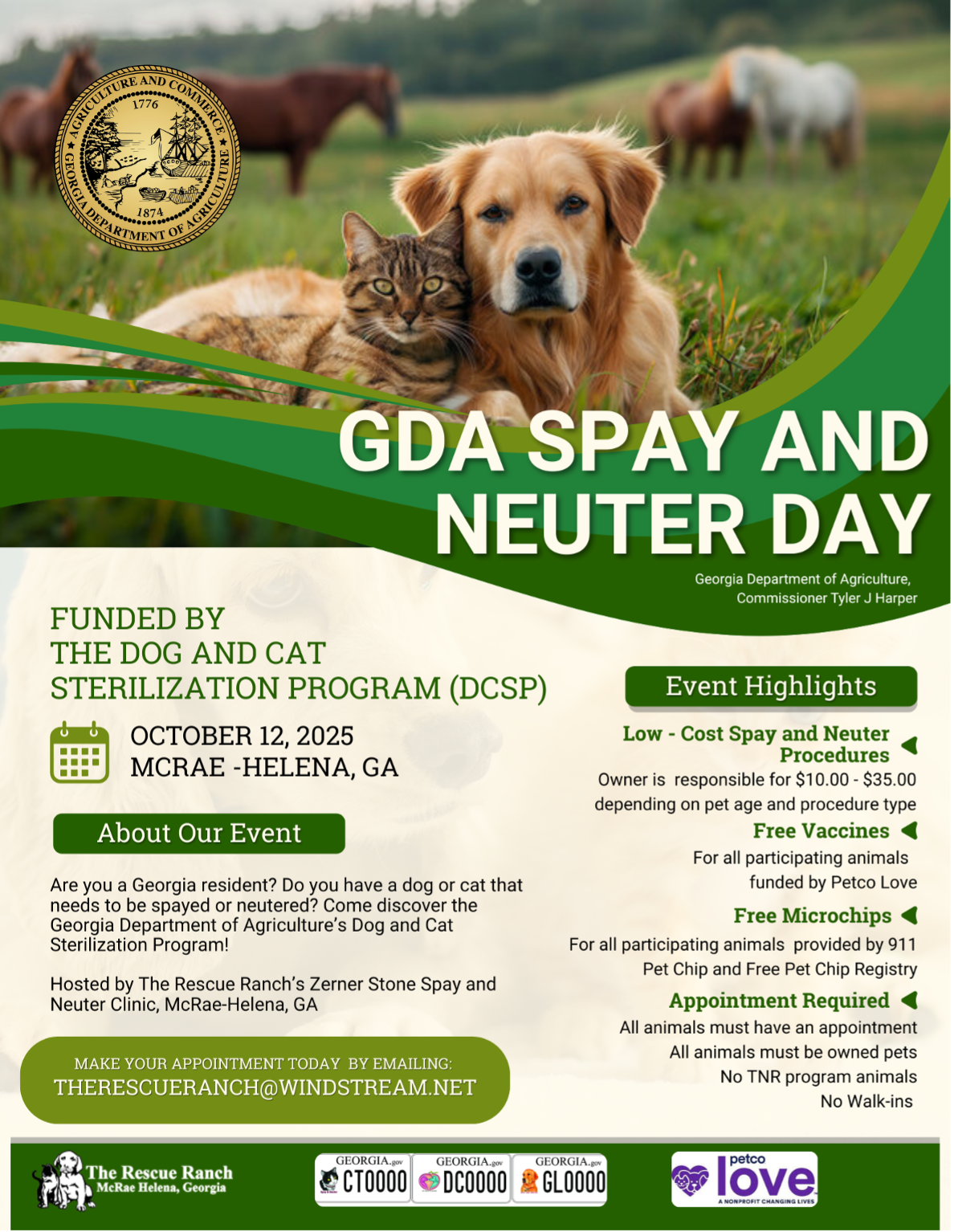 GDA to Host Low-cost Spay/Neuter Day in McRae-Helene GDA to Host Low-cost Spay/Neuter Day in McRae-Helene